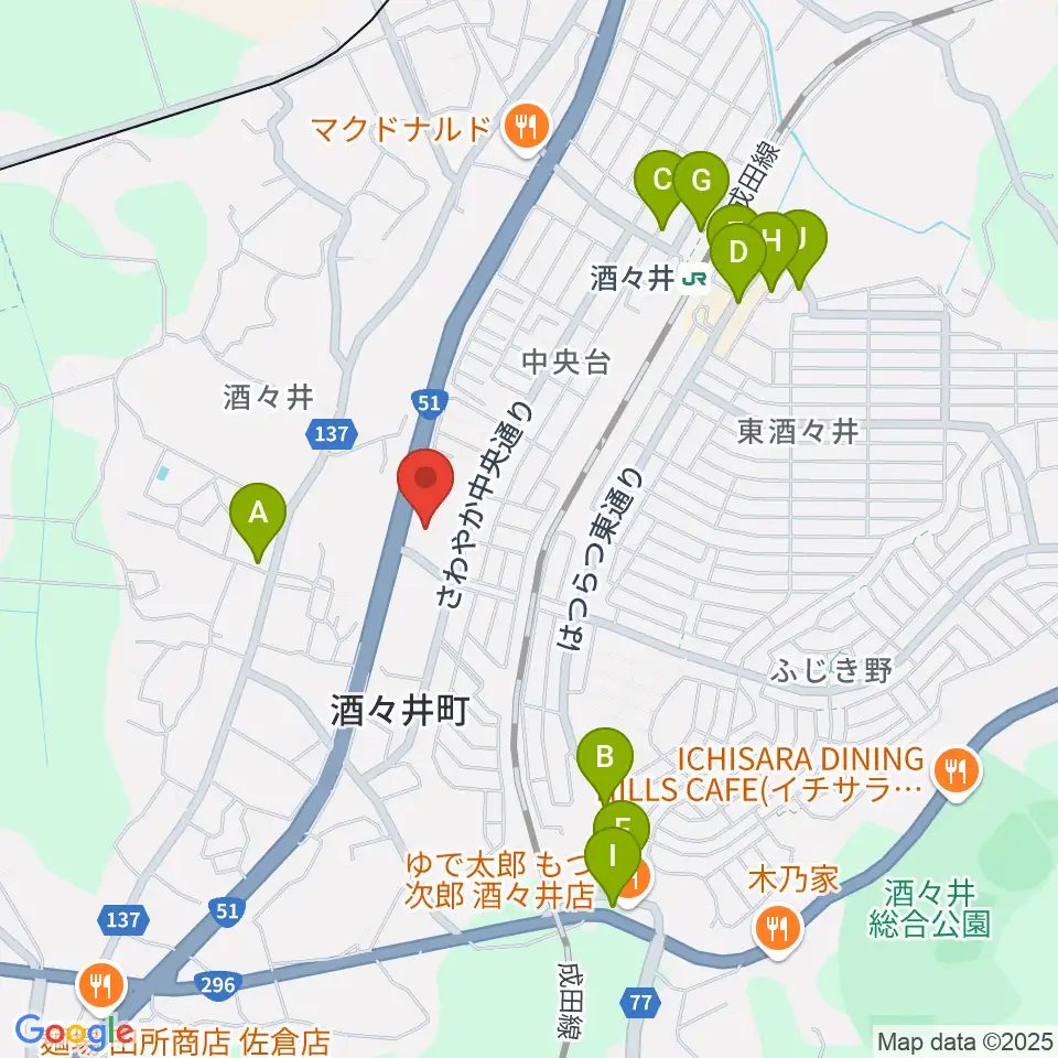 プリミエール酒々井周辺の駐車場・コインパーキング一覧地図