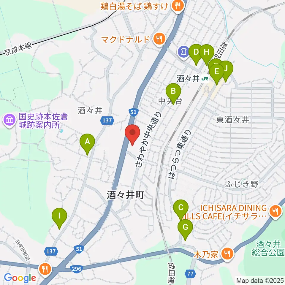 プリミエール酒々井周辺の駐車場・コインパーキング一覧地図