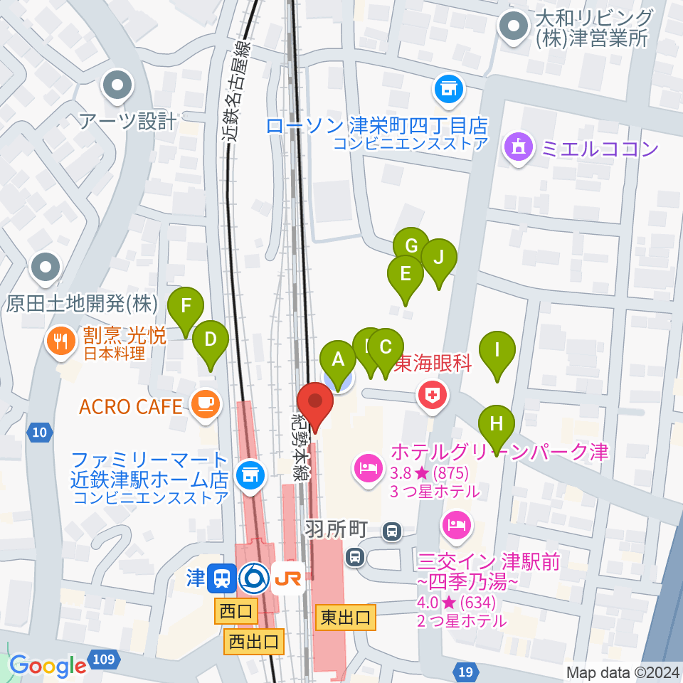 アストプラザ周辺の駐車場・コインパーキング一覧地図