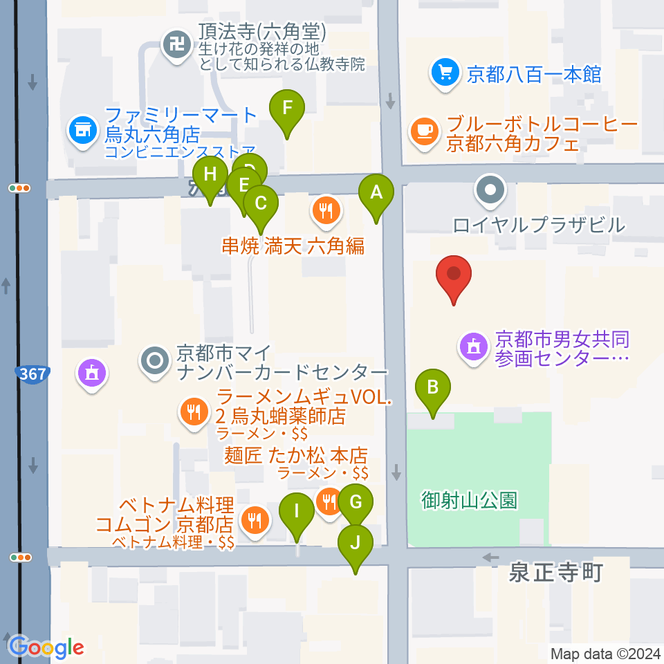 ウィングス京都周辺の駐車場・コインパーキング一覧地図