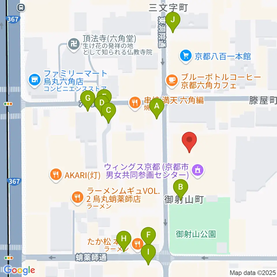 ウィングス京都周辺の駐車場・コインパーキング一覧地図