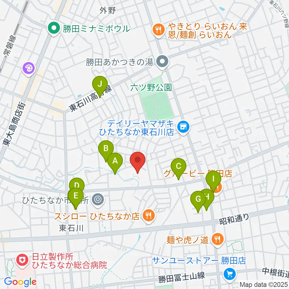 ワークプラザ勝田周辺の駐車場・コインパーキング一覧地図