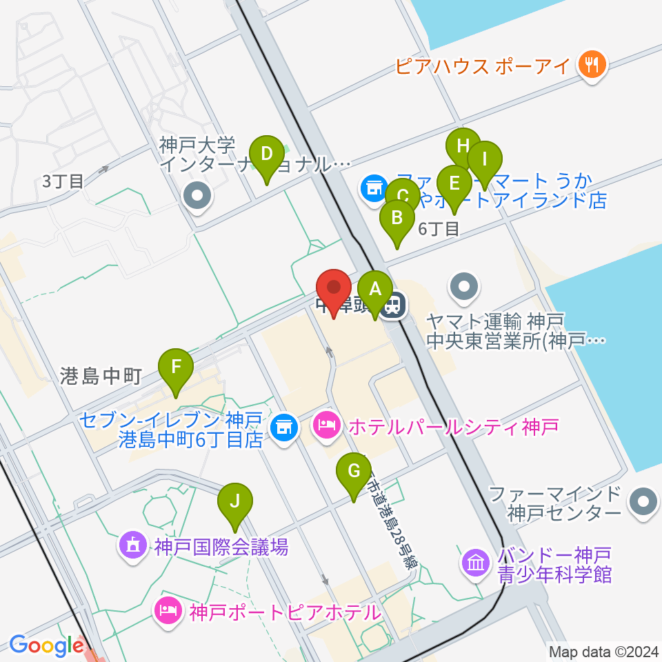 神戸ジーベックホール周辺の駐車場・コインパーキング一覧地図