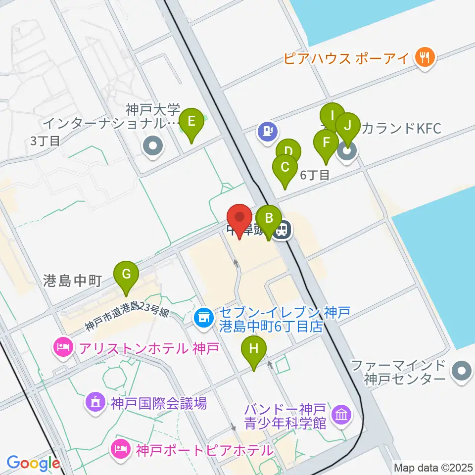 神戸ジーベックホール周辺の駐車場・コインパーキング一覧地図