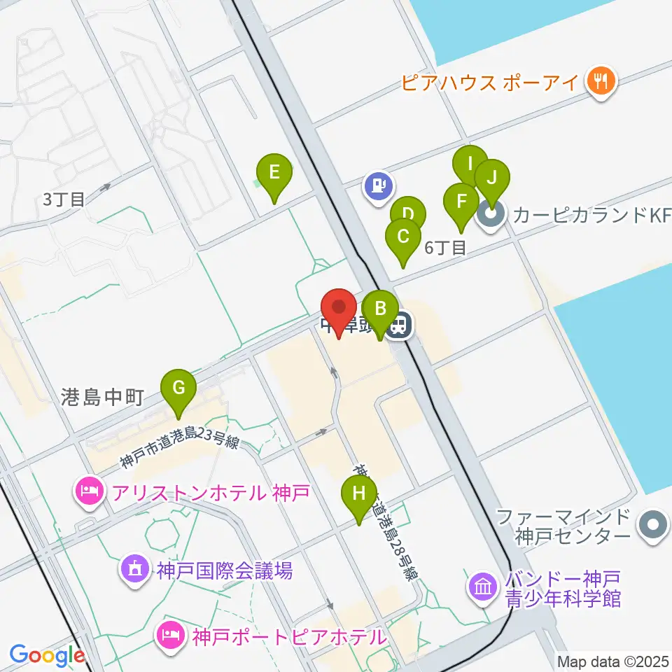 神戸ジーベックホール周辺の駐車場・コインパーキング一覧地図
