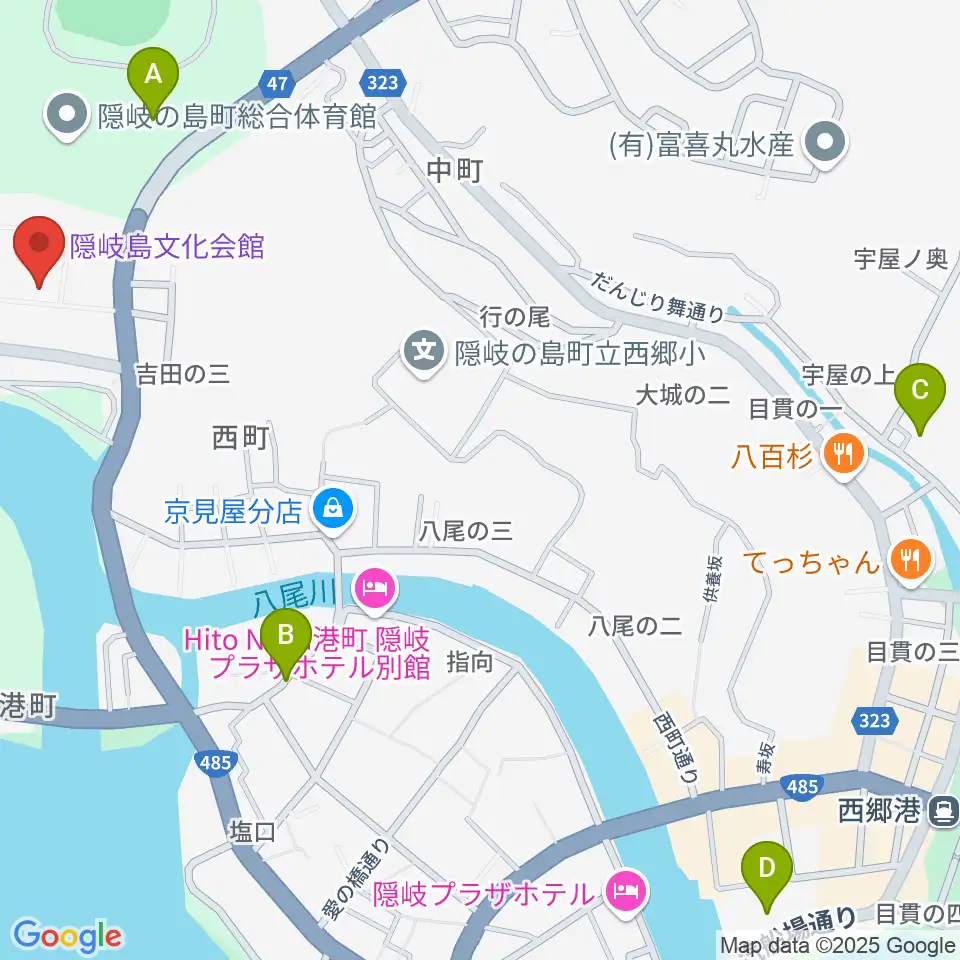 隠岐島文化会館周辺の駐車場・コインパーキング一覧地図