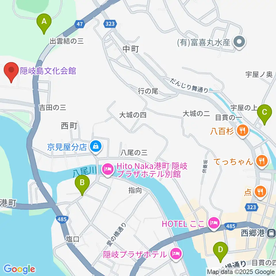 隠岐島文化会館周辺の駐車場・コインパーキング一覧地図