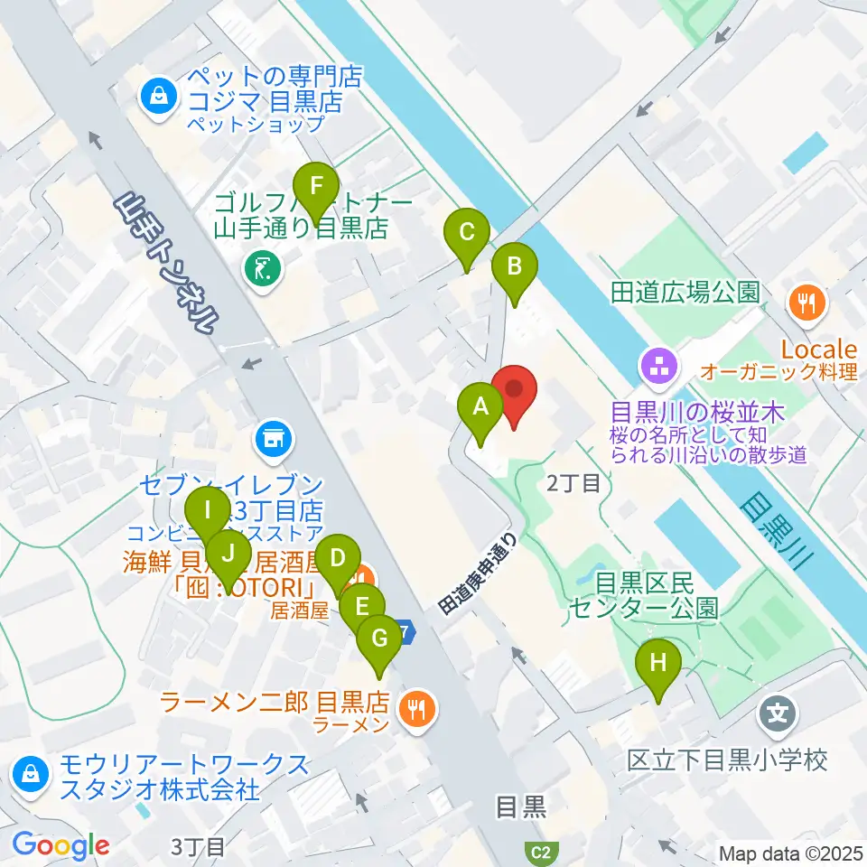 目黒区中小企業センターホール周辺の駐車場・コインパーキング一覧地図