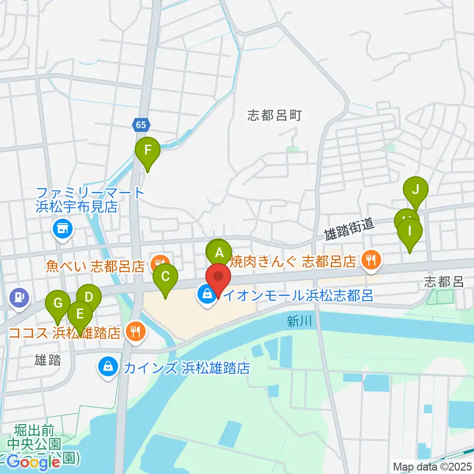 ロッキン浜松店周辺の駐車場・コインパーキング一覧地図