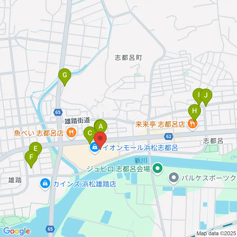 ロッキン浜松店周辺の駐車場・コインパーキング一覧地図