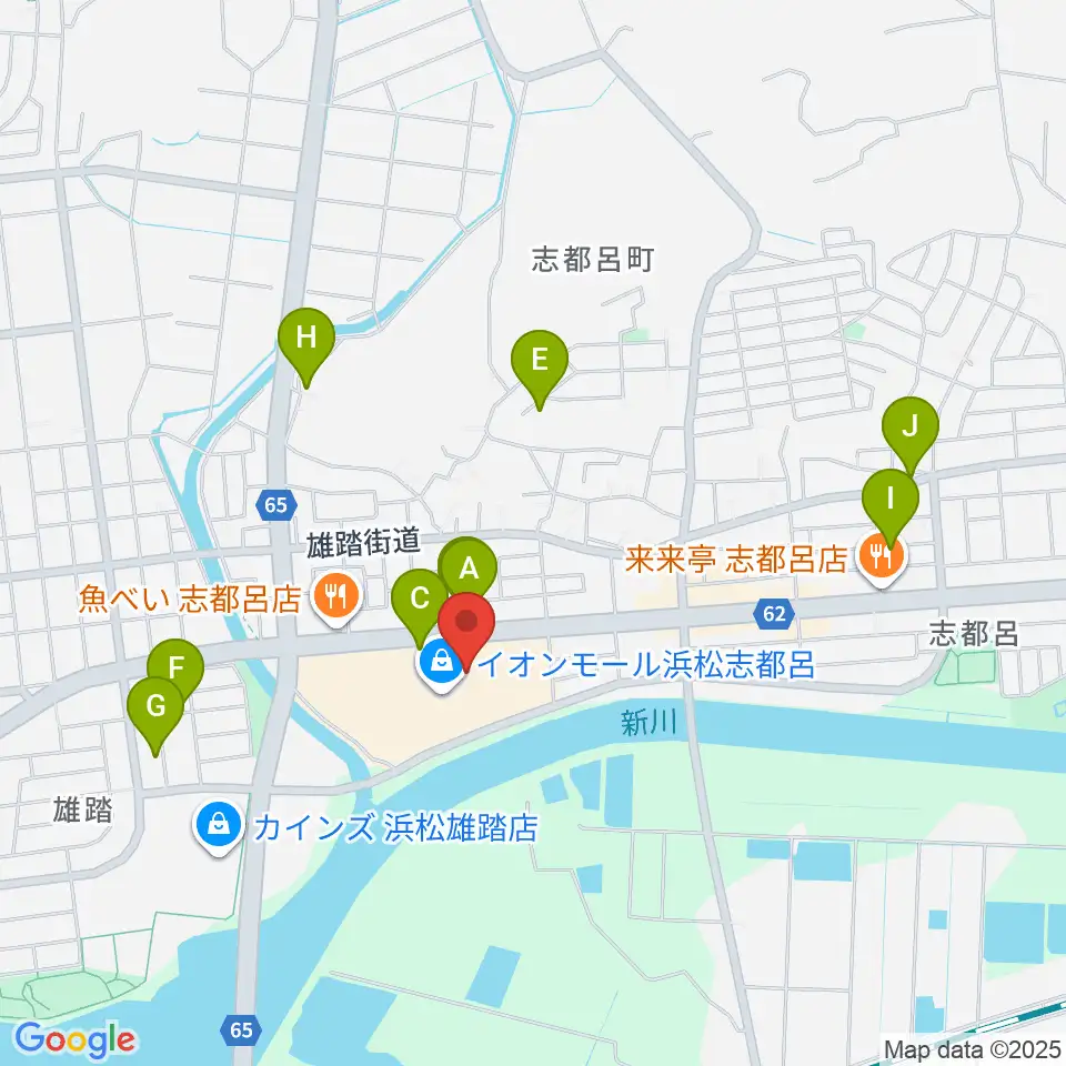 ロッキン浜松店周辺の駐車場・コインパーキング一覧地図