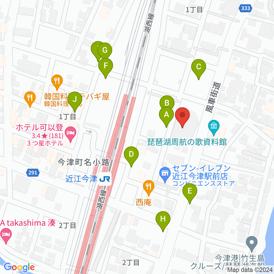 高島市民会館周辺の駐車場・コインパーキング一覧地図