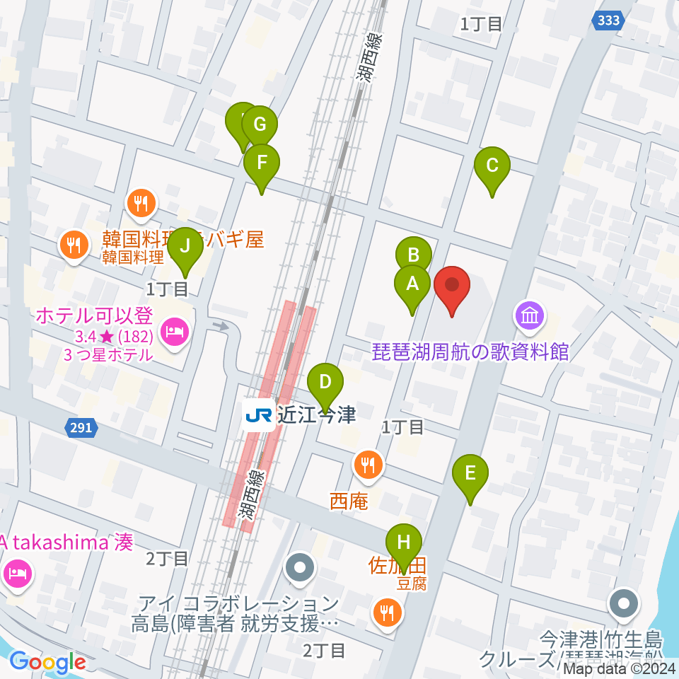 高島市民会館周辺の駐車場・コインパーキング一覧地図