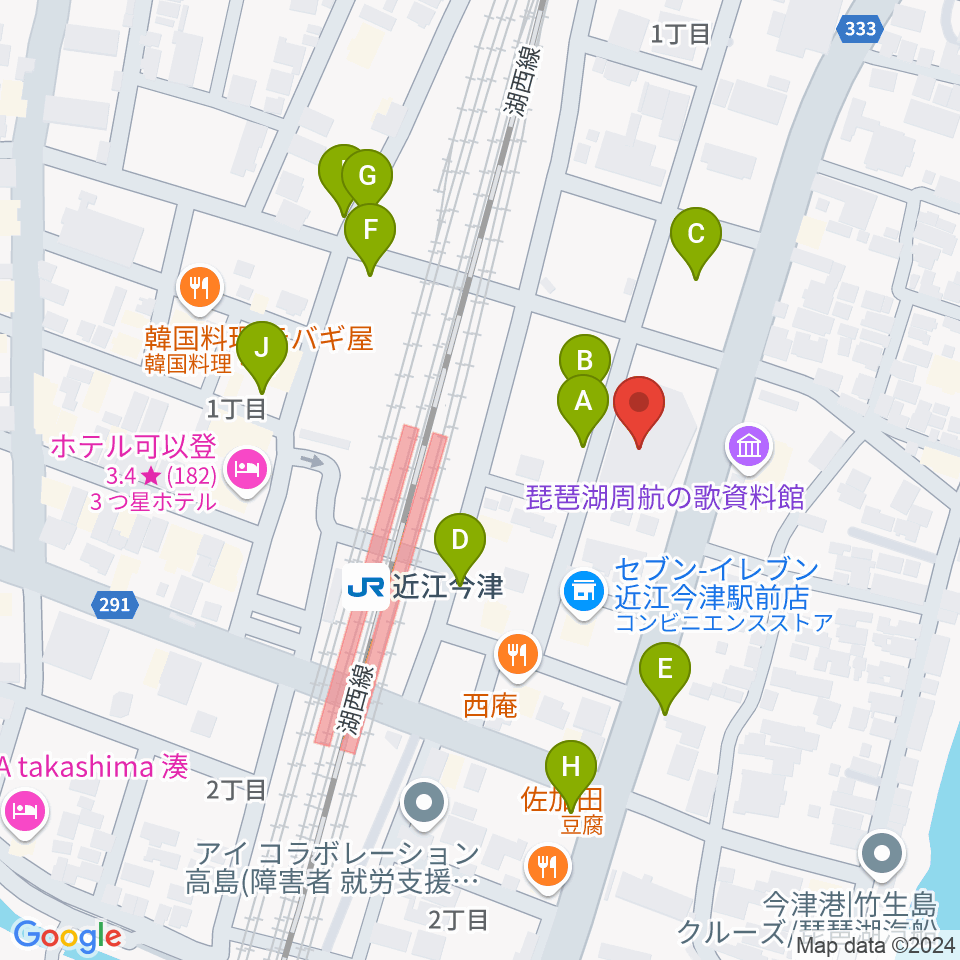 高島市民会館周辺の駐車場・コインパーキング一覧地図