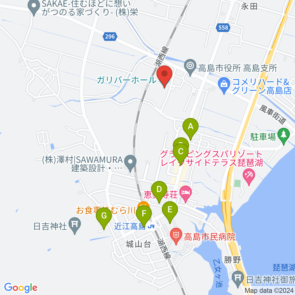 ガリバーホール周辺の駐車場・コインパーキング一覧地図