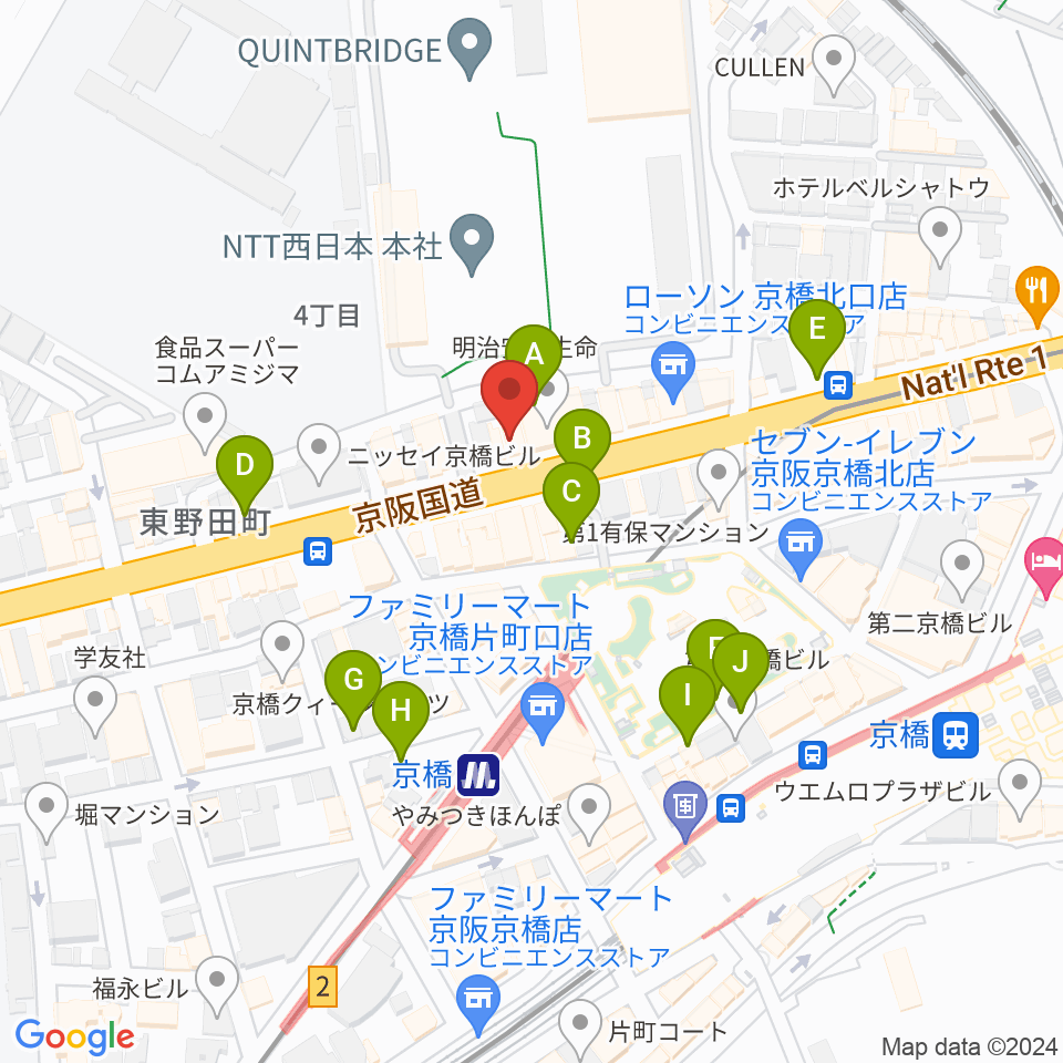 K Music Act周辺の駐車場・コインパーキング一覧地図