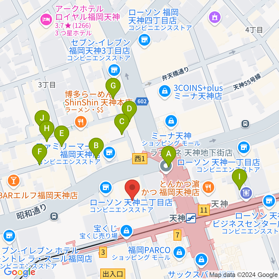 FFGホール周辺の駐車場・コインパーキング一覧地図