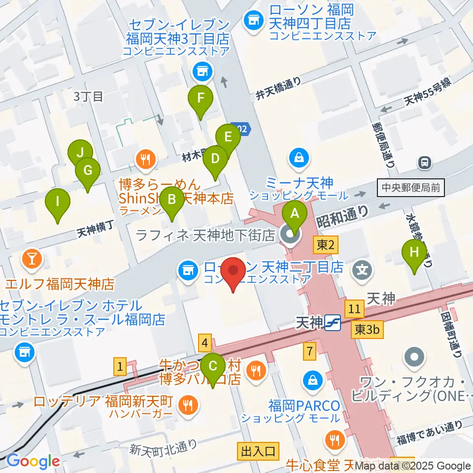 FFGホール周辺の駐車場・コインパーキング一覧地図