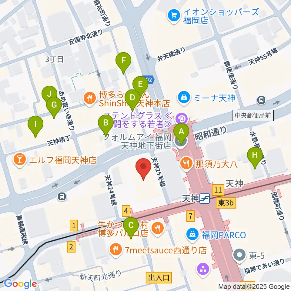 FFGホール周辺の駐車場・コインパーキング一覧地図