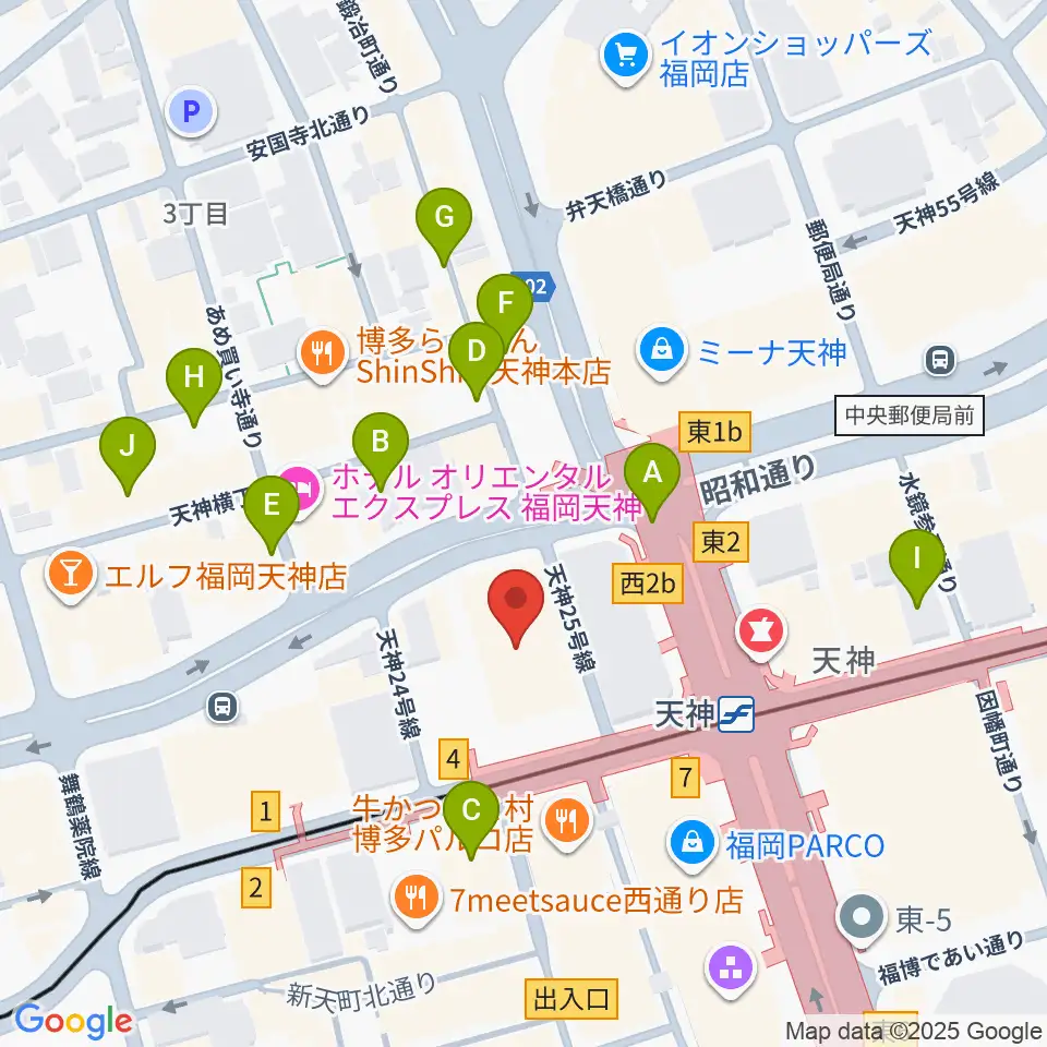 FFGホール周辺の駐車場・コインパーキング一覧地図