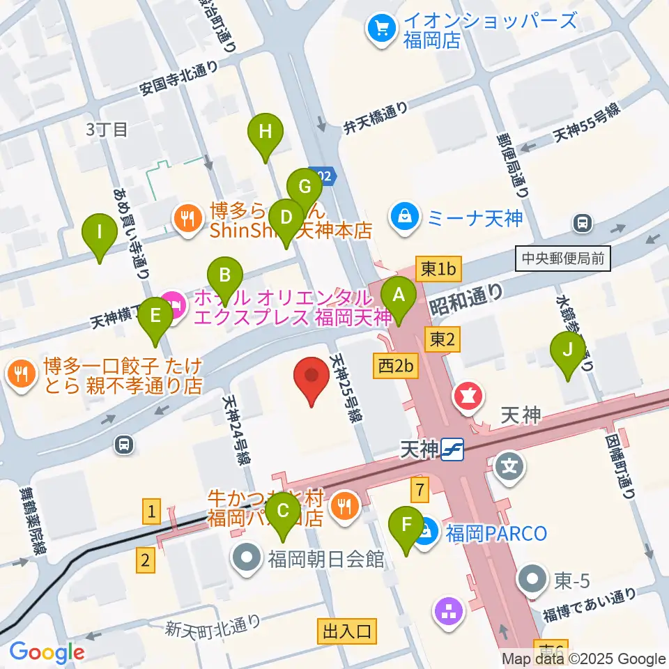 FFGホール周辺の駐車場・コインパーキング一覧地図