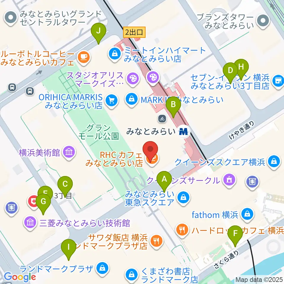 島村楽器 横浜みなとみらい店周辺の駐車場・コインパーキング一覧地図