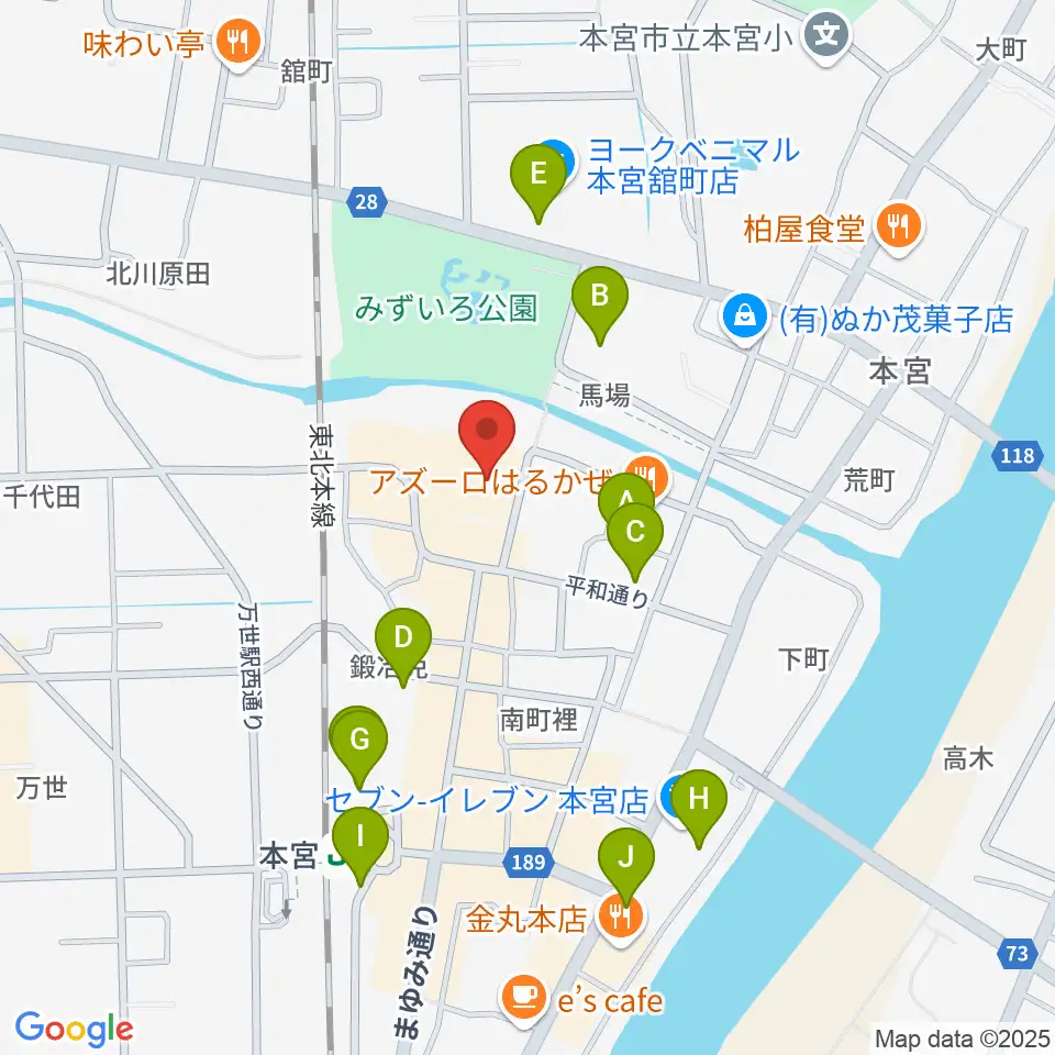 サンライズもとみや周辺の駐車場・コインパーキング一覧地図