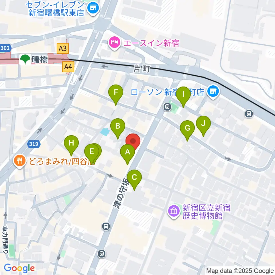 四谷サロンガイヤール周辺の駐車場・コインパーキング一覧地図