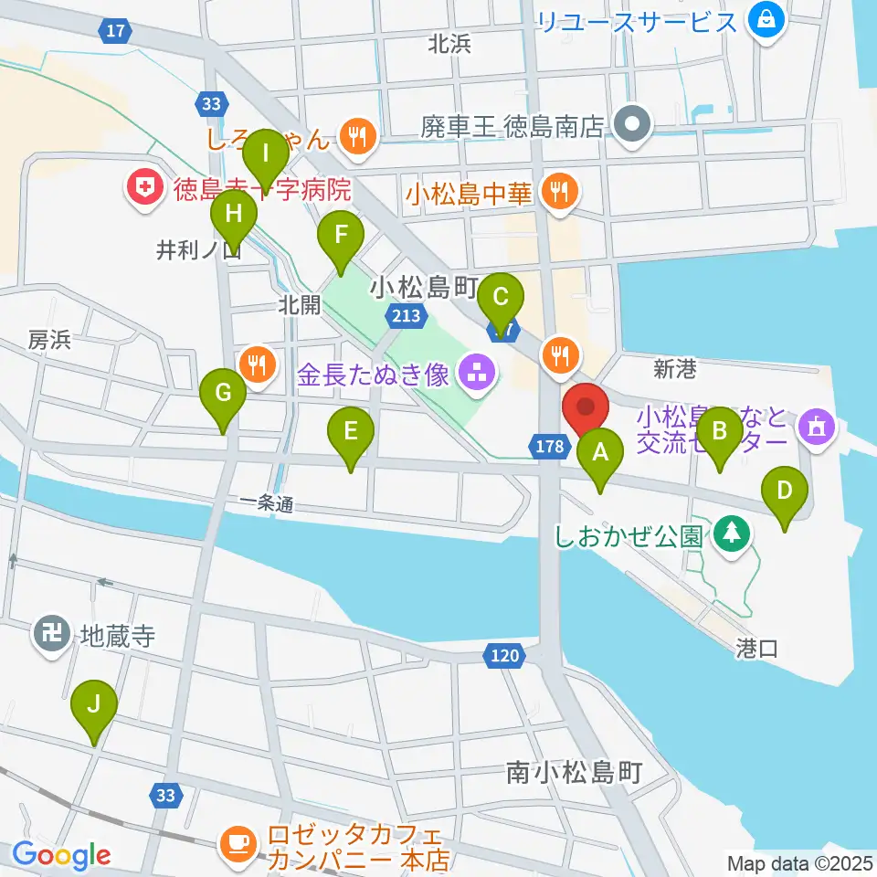 小松島市サウンドハウスホール周辺の駐車場・コインパーキング一覧地図