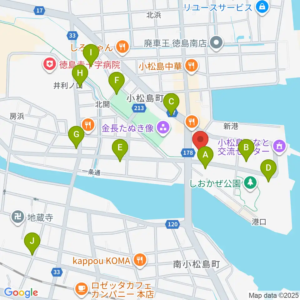 小松島市サウンドハウスホール周辺の駐車場・コインパーキング一覧地図