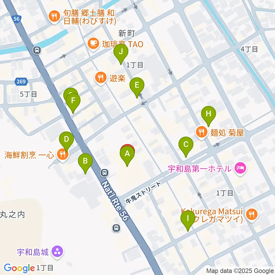 南予文化会館周辺の駐車場・コインパーキング一覧地図