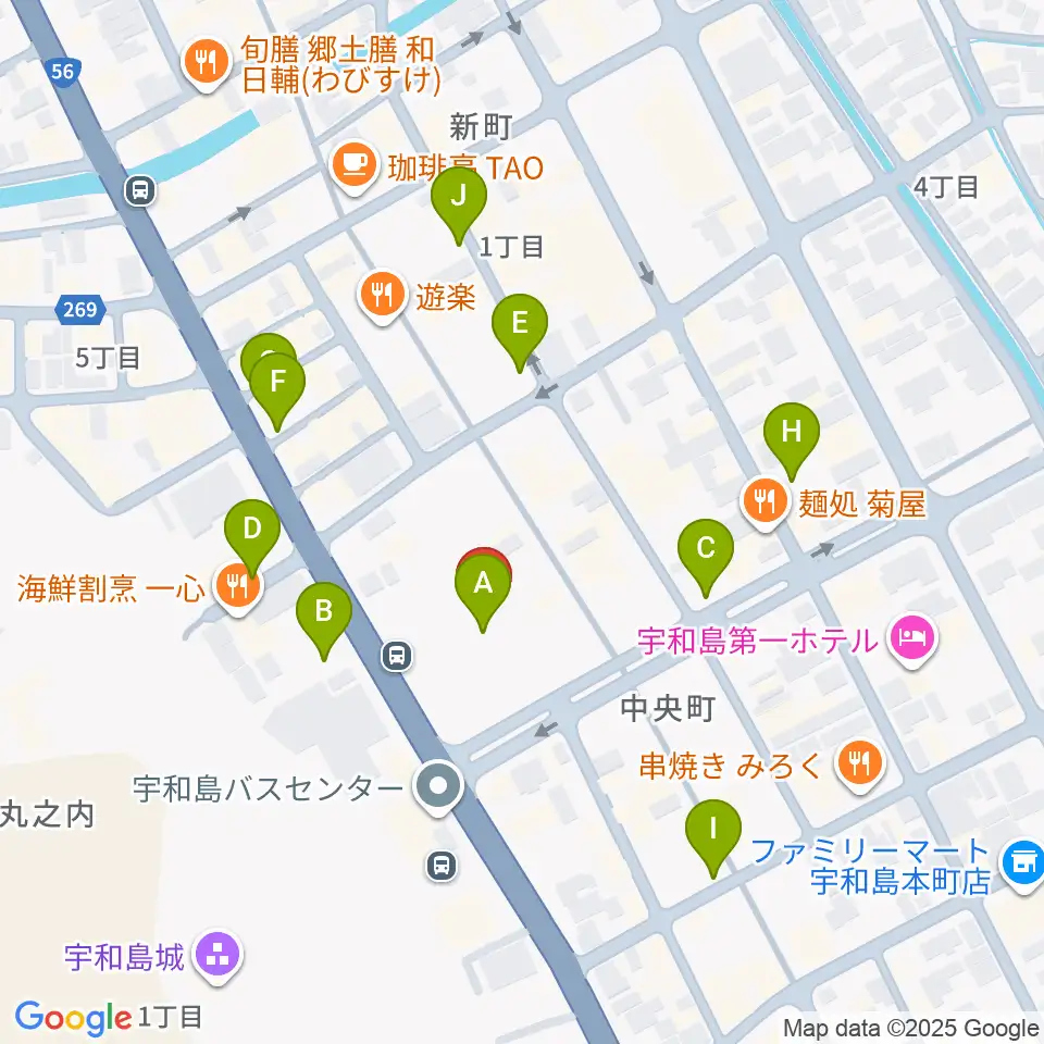 南予文化会館周辺の駐車場・コインパーキング一覧地図