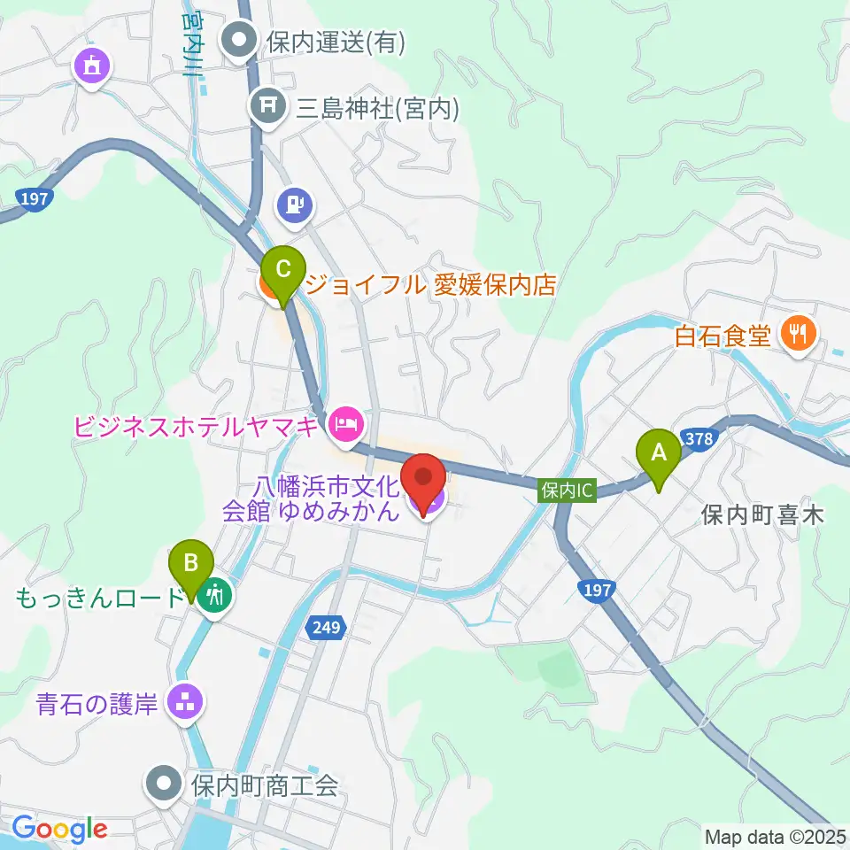 八幡浜市文化会館ゆめみかん周辺の駐車場・コインパーキング一覧地図