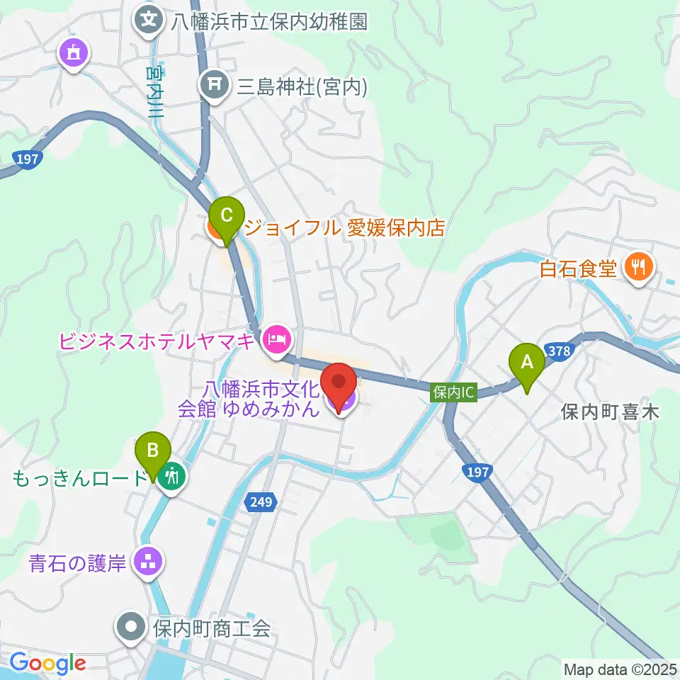 八幡浜市文化会館ゆめみかん周辺の駐車場・コインパーキング一覧地図
