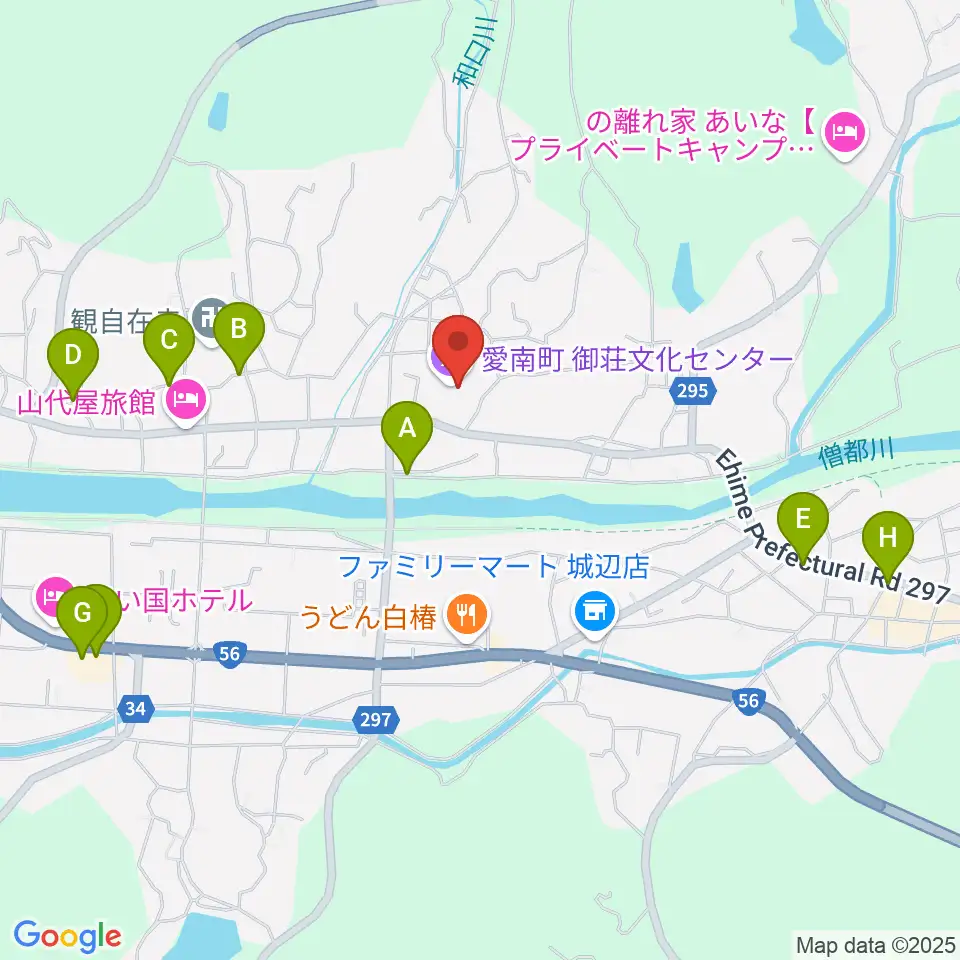 愛南町御荘文化センター周辺の駐車場・コインパーキング一覧地図