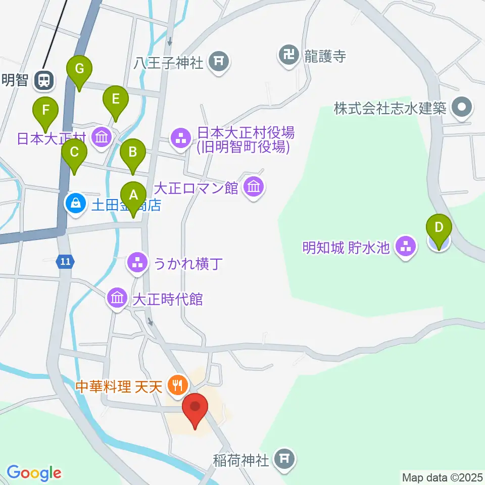 明智かえでホール周辺の駐車場・コインパーキング一覧地図
