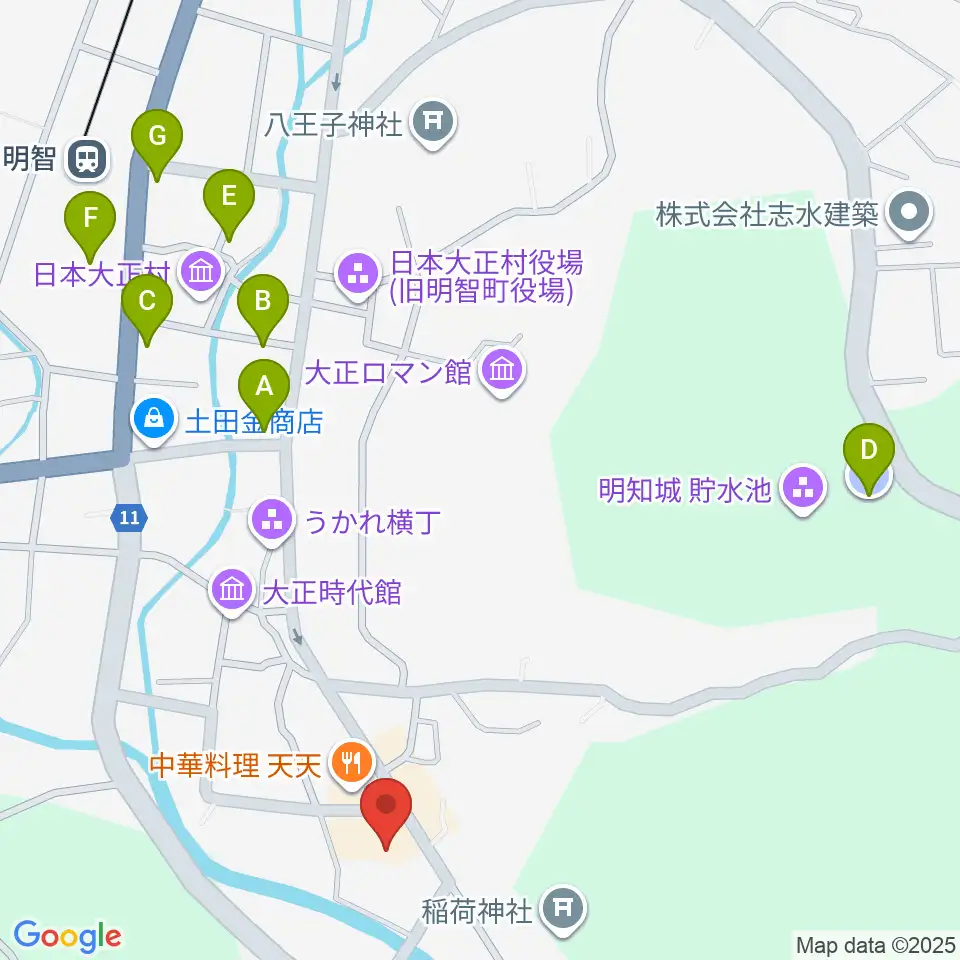 明智かえでホール周辺の駐車場・コインパーキング一覧地図