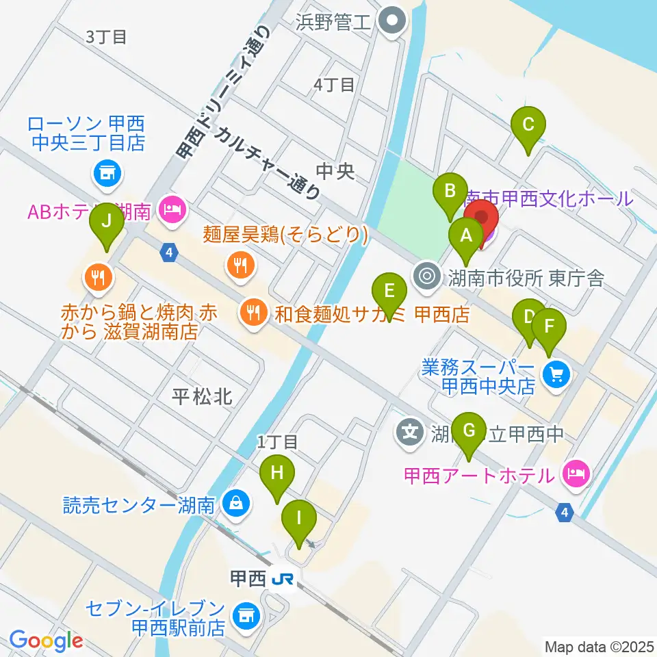 湖南市甲西文化ホール周辺の駐車場・コインパーキング一覧地図