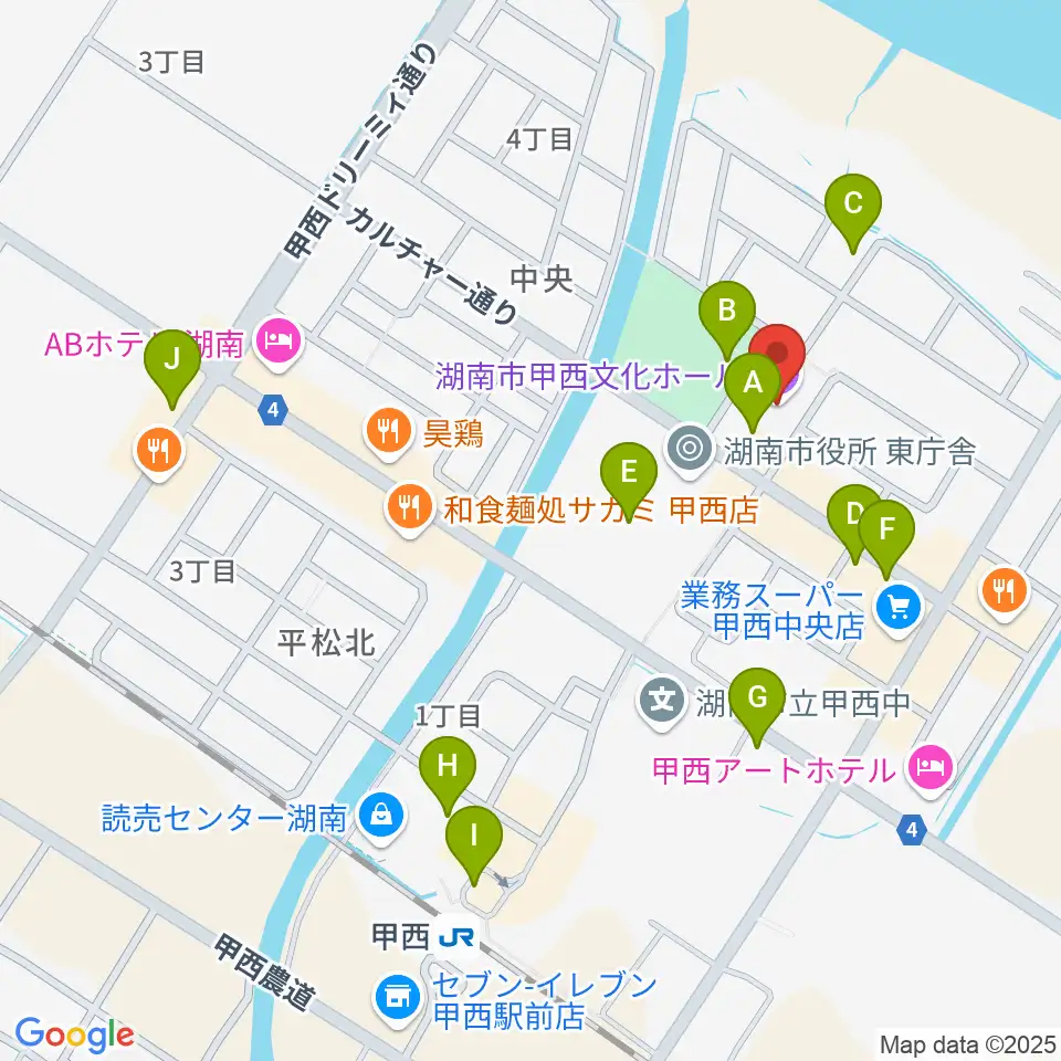 湖南市甲西文化ホール周辺の駐車場・コインパーキング一覧地図