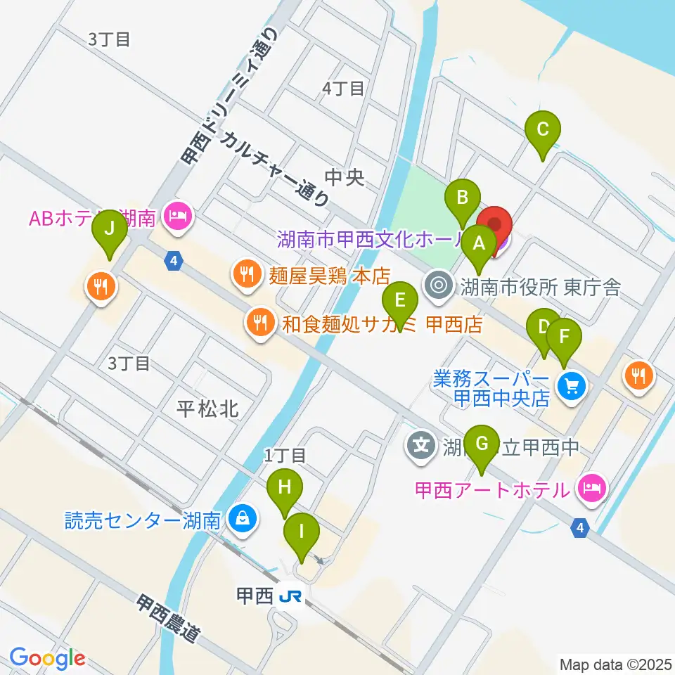 湖南市甲西文化ホール周辺の駐車場・コインパーキング一覧地図