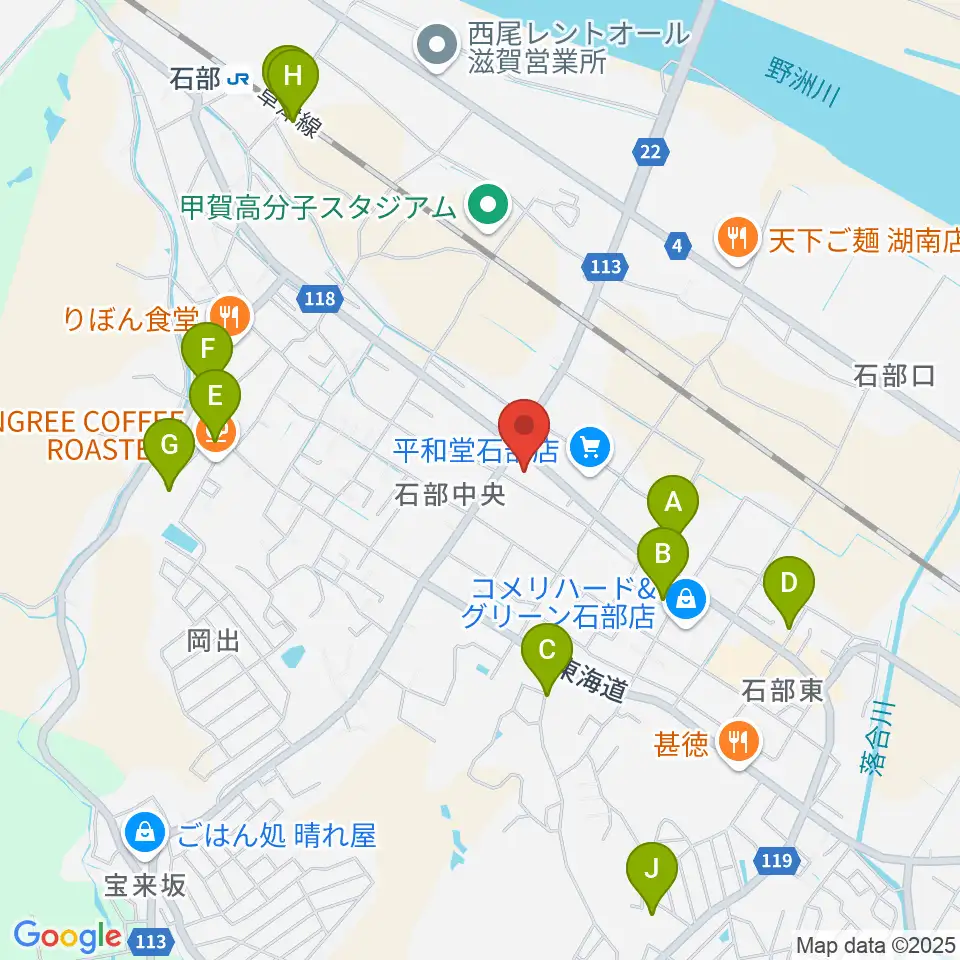 石部文化ホール周辺の駐車場・コインパーキング一覧地図