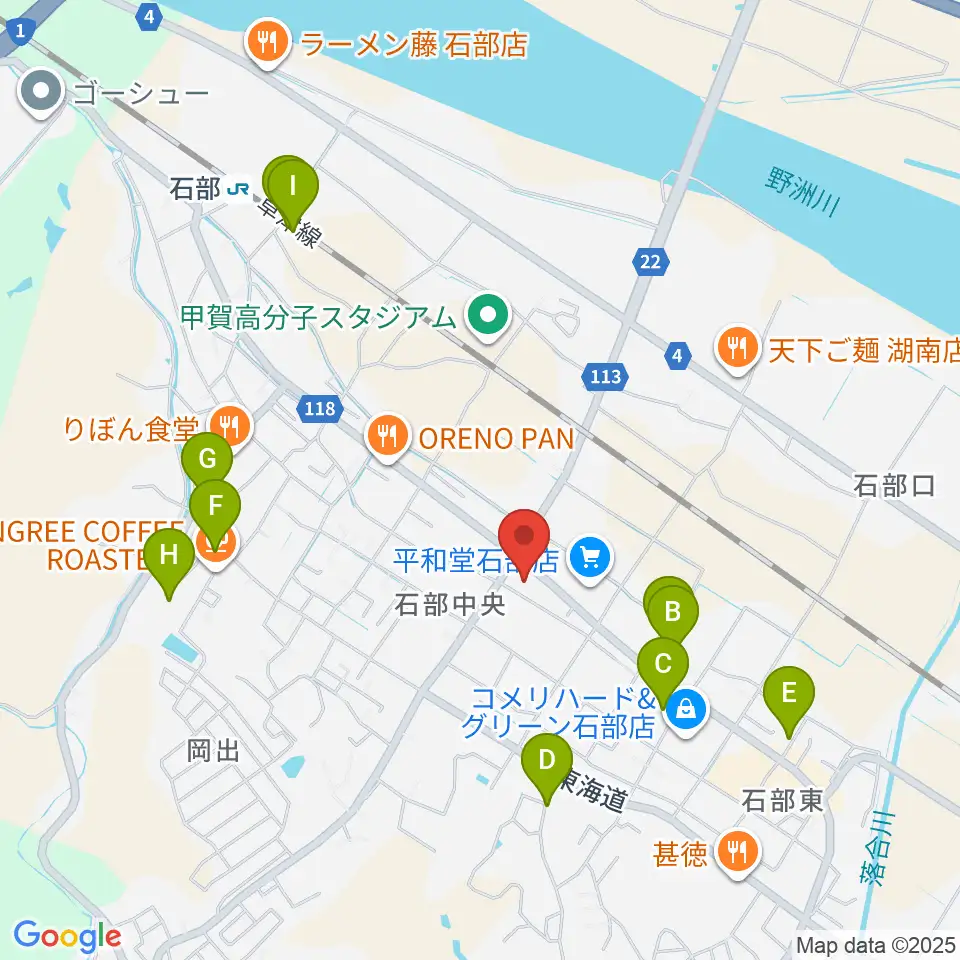 石部文化ホール周辺の駐車場・コインパーキング一覧地図