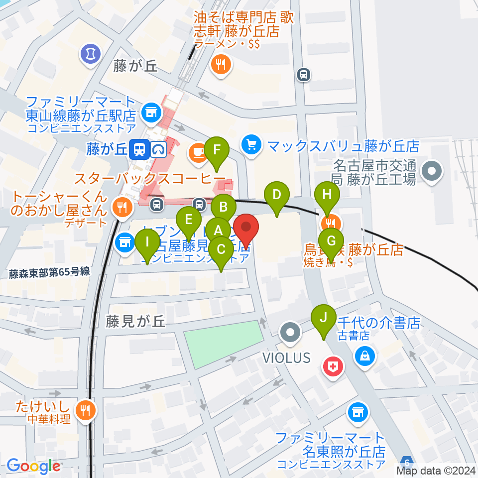 日響楽器 藤ヶ丘店周辺の駐車場・コインパーキング一覧地図