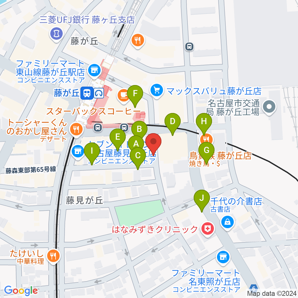 日響楽器 藤ヶ丘店周辺の駐車場・コインパーキング一覧地図