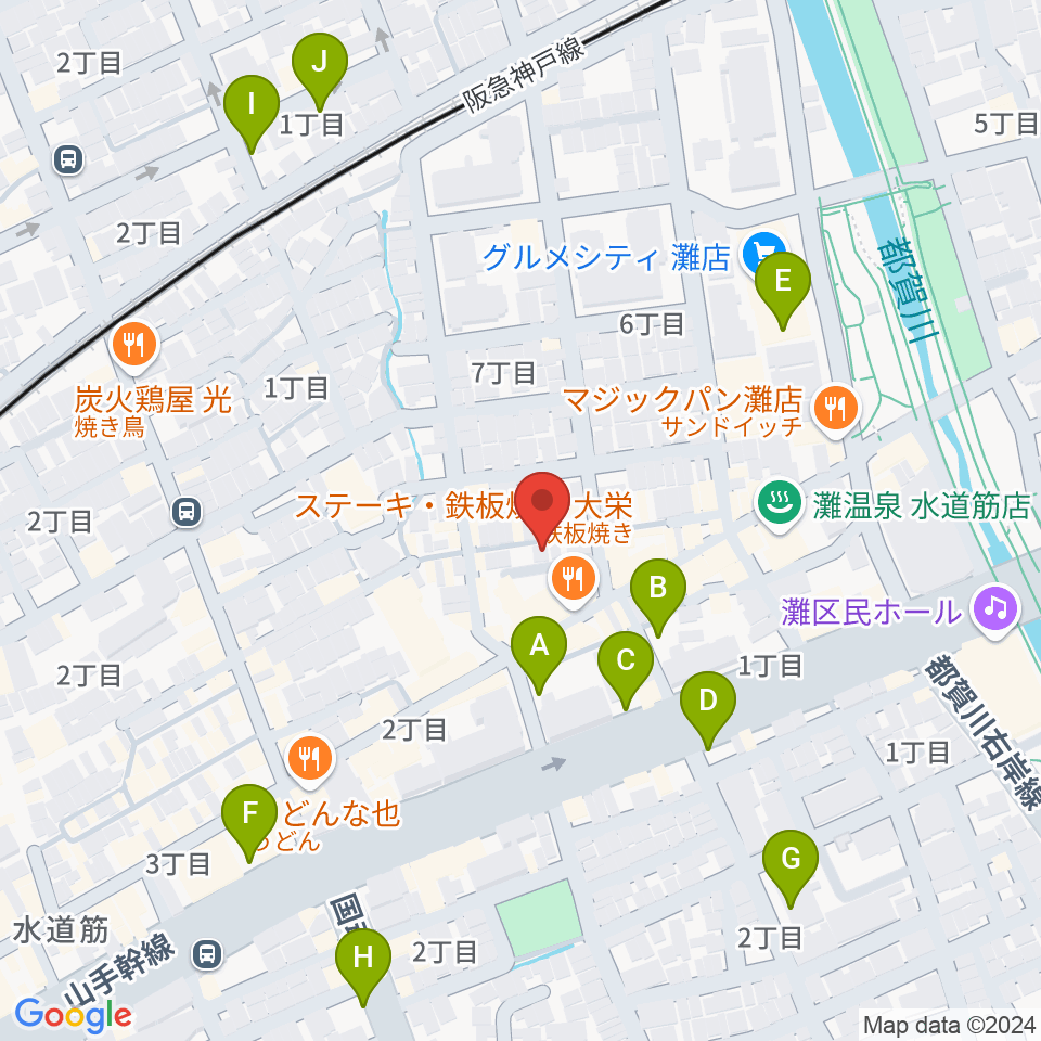 神戸マンボーギター教室周辺の駐車場・コインパーキング一覧地図