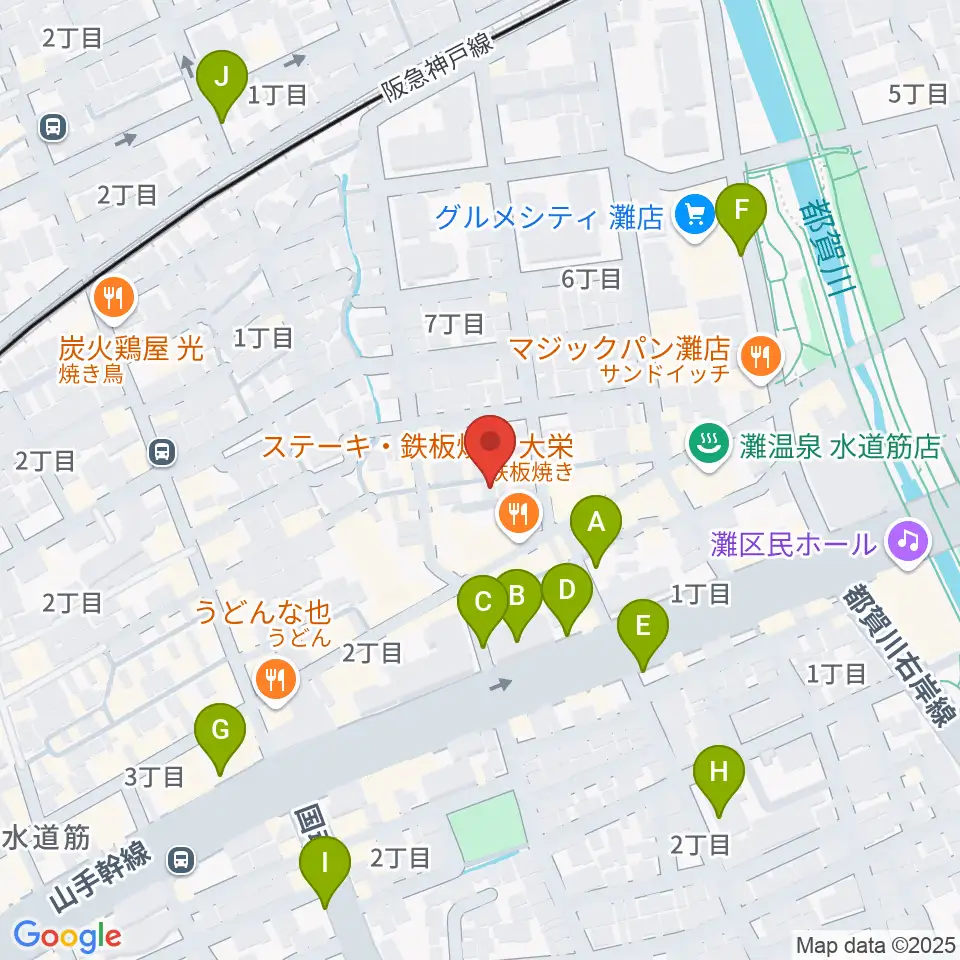 神戸マンボーギター教室周辺の駐車場・コインパーキング一覧地図