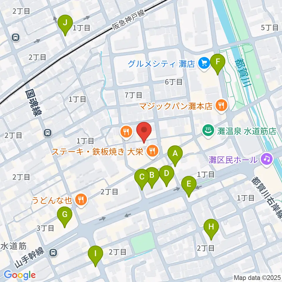 神戸マンボーギター教室周辺の駐車場・コインパーキング一覧地図