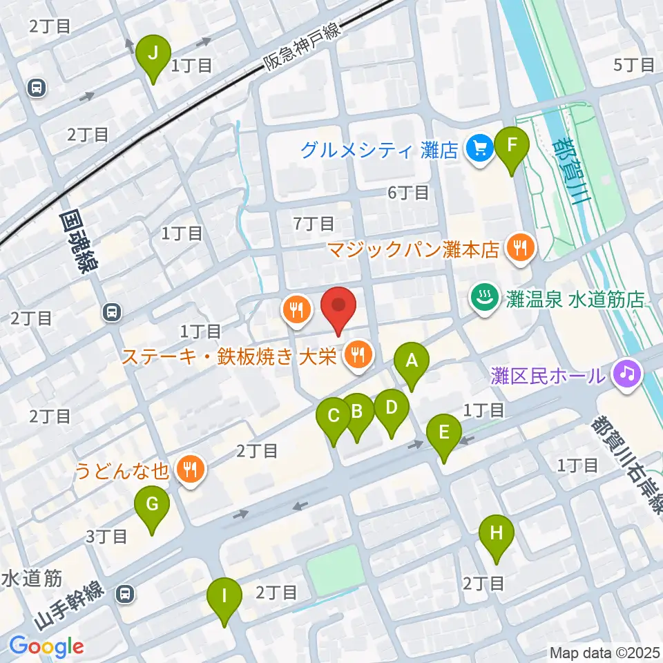 神戸マンボーギター教室周辺の駐車場・コインパーキング一覧地図