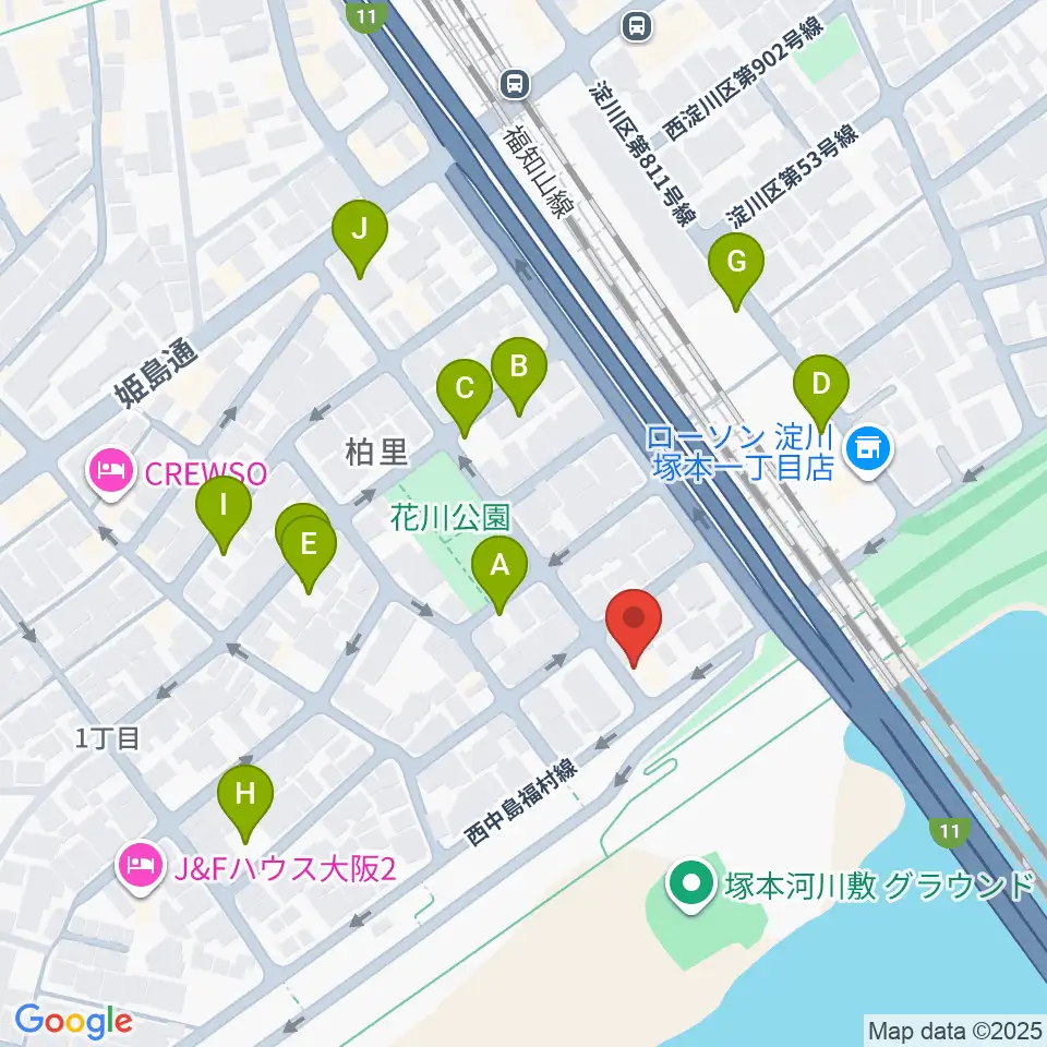 スタジオライラックレインボーズ周辺の駐車場・コインパーキング一覧地図