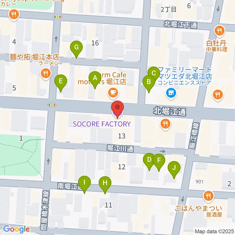 南堀江SOCORE FACTORY周辺の駐車場・コインパーキング一覧地図
